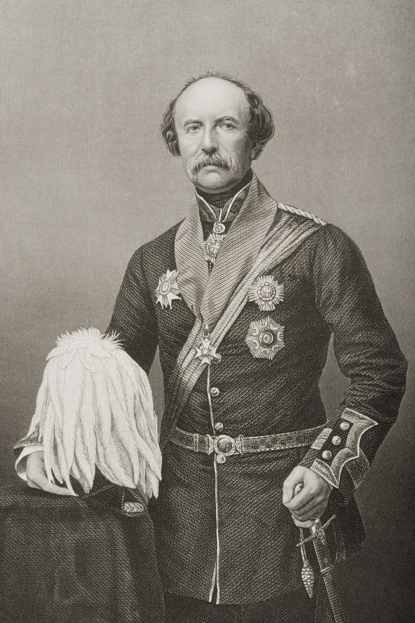 ウィリアムフェンウィックウィリアムズオブカルス（1800-83）KCB、DJパウンドが写真から刻んだ「著名な人物の応接室、第2巻」、1860年にロンドンで出版 作： ジョン・ジャベス・エドウィン・ペイズリー・メイオール