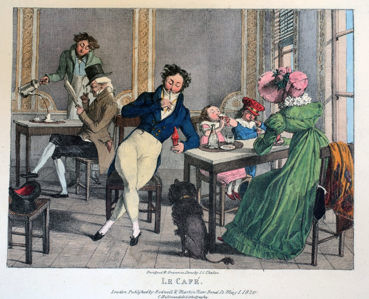 ル・カフェ、パブ。ロッドウェルとマーティン、1820 作： ジョン・ジェームス・シャロン