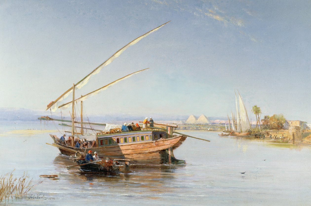 ナイル川のフェルッカ、1879年 作： ジョン・ジュニアバーリー