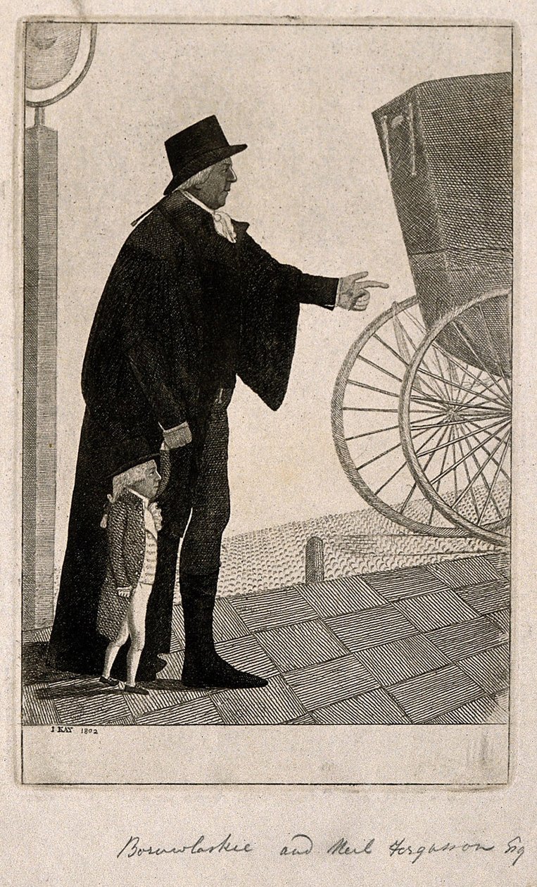 ドワーフのジョゼフボルラスキと1802年のニールファーガソン 作： ジョン・ケイ