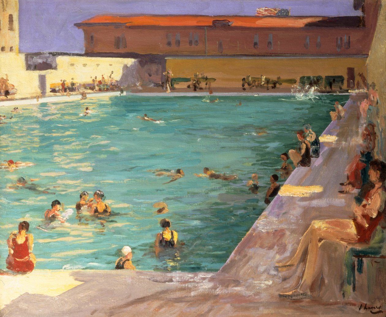ピープルズプール、パームビーチ、1927 作： ジョン・レイバリー