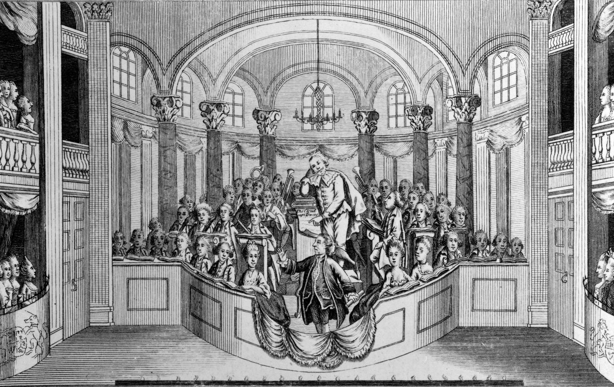 ギャリック氏は、1769年に建物を捧げ、シェイクスピアに彫像を建てることについて、ドゥルーリーレーン劇場でオードを届けました。 作： ジョンロッジ
