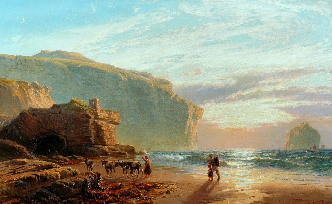 コーニッシュ海岸沖（トレバリとストランド）、1877-78 作： ジョン・モグフォード