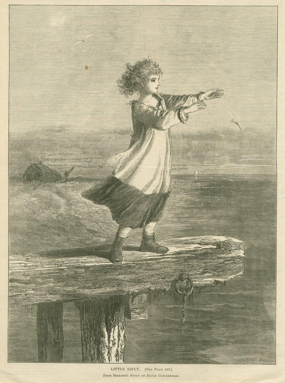 1870年7月2日、イラストジャーナルオブチョイスリーディングからのDavid Emperly in David Copperfield 作： ジョン・パーカー・デイビス