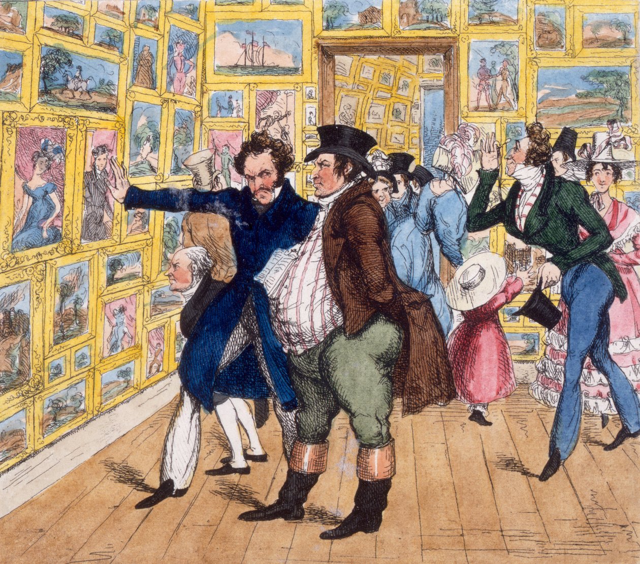 表現を超えた構想、または絵画批評のアクメ、1829年（カラーエッチング） 作： 