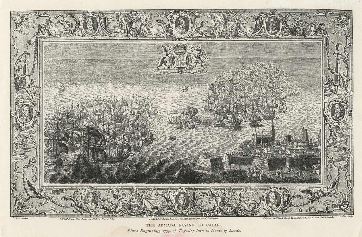 1739年、カレーに向かうアルマダ 作： ジョン・パイン