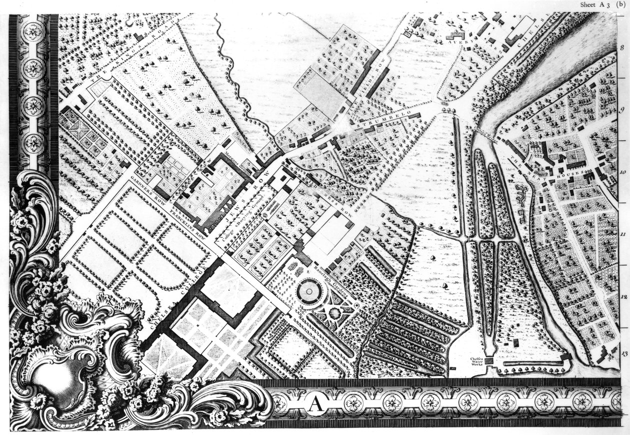 チェルシーの地図、1746 作： ジョン・ロック