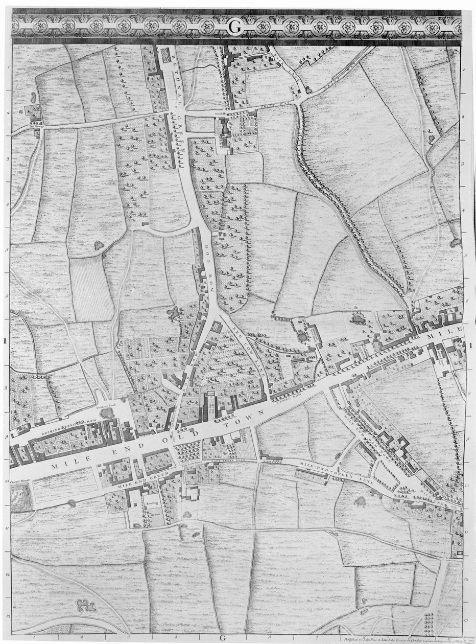 マイルエンドの地図、ロンドン、1746 作： ジョン・ロック