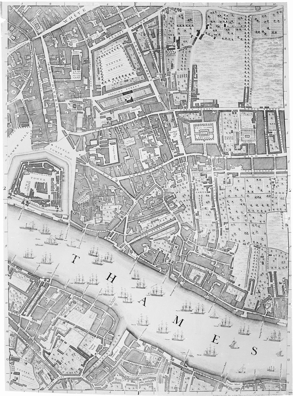 ロンドン塔の地図、1746 作： ジョン・ロック