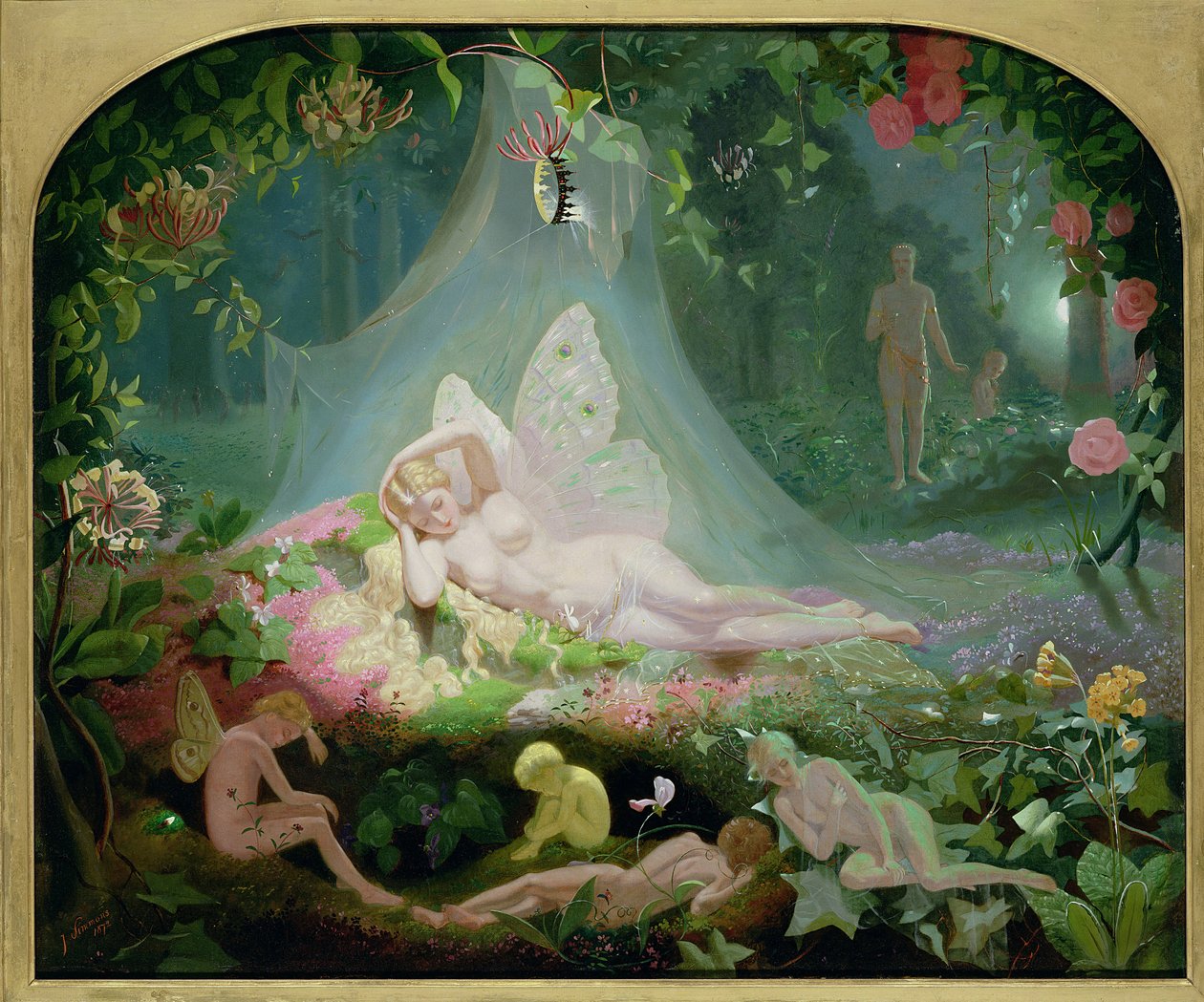 そこで眠るチタニア、1872 作： ジョン・シモンズ
