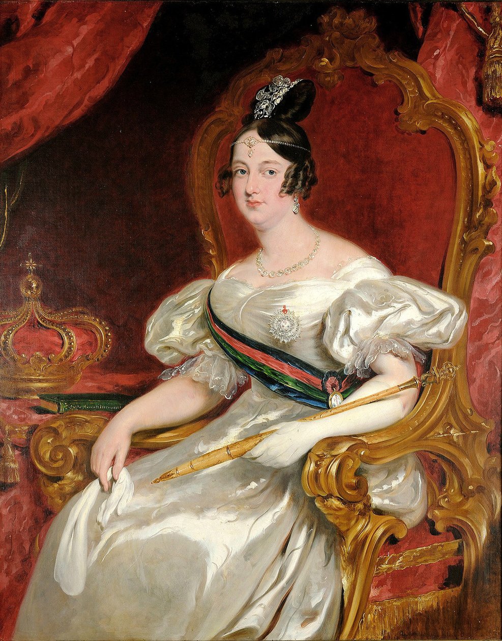 1819年から1853年までポルトガルの女王、マリア2世の肖像 作： ジョン・シンプソン