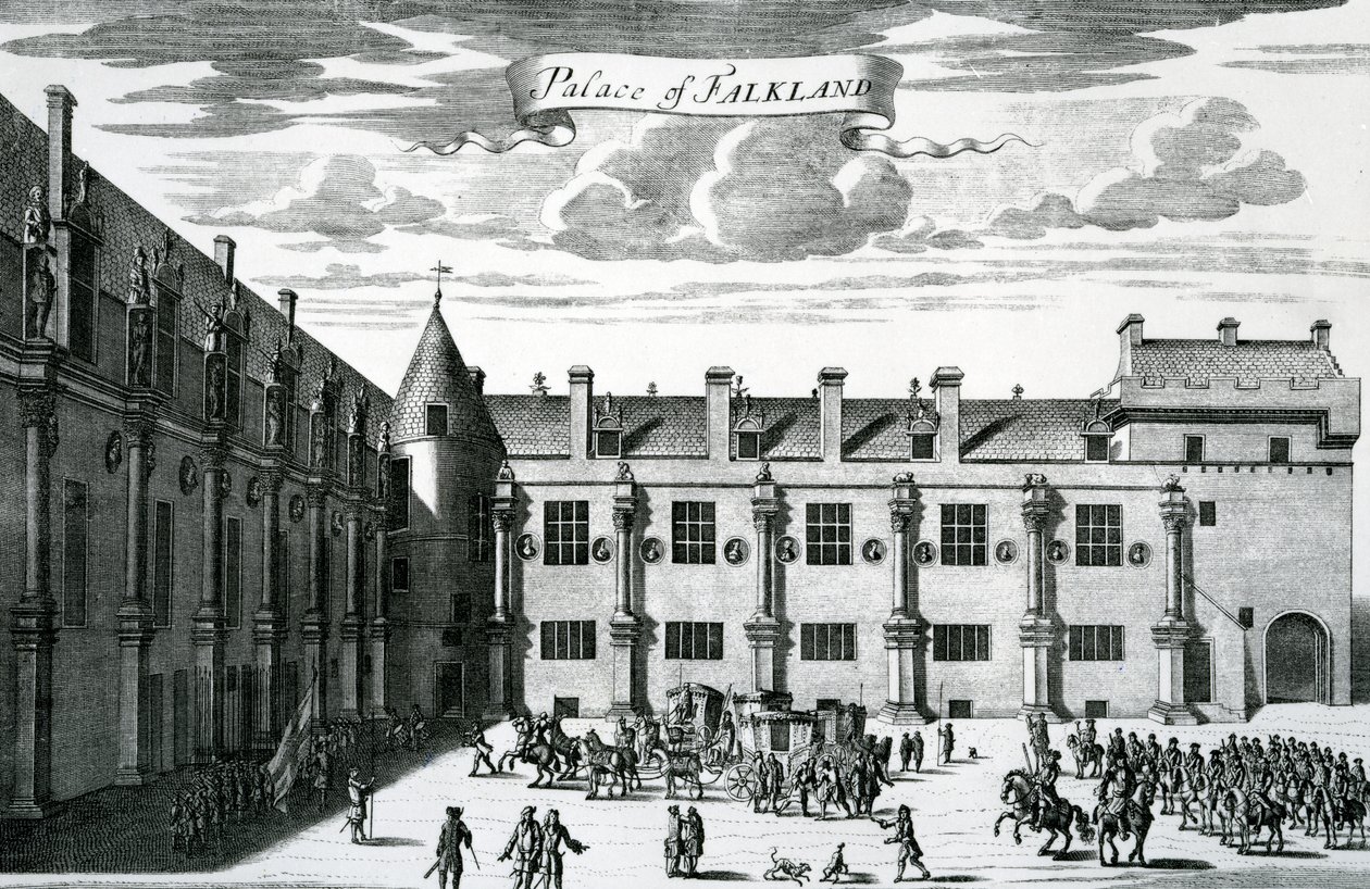 John Slezerの「Theatrum Scotiae」のフォークランド宮殿、1693年 作： ジョン・スレイザー