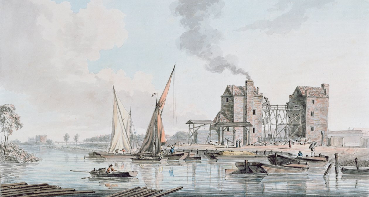 1783年、ピムリコでの水上エンジンの眺め 作： ジョン・トーマス・セール
