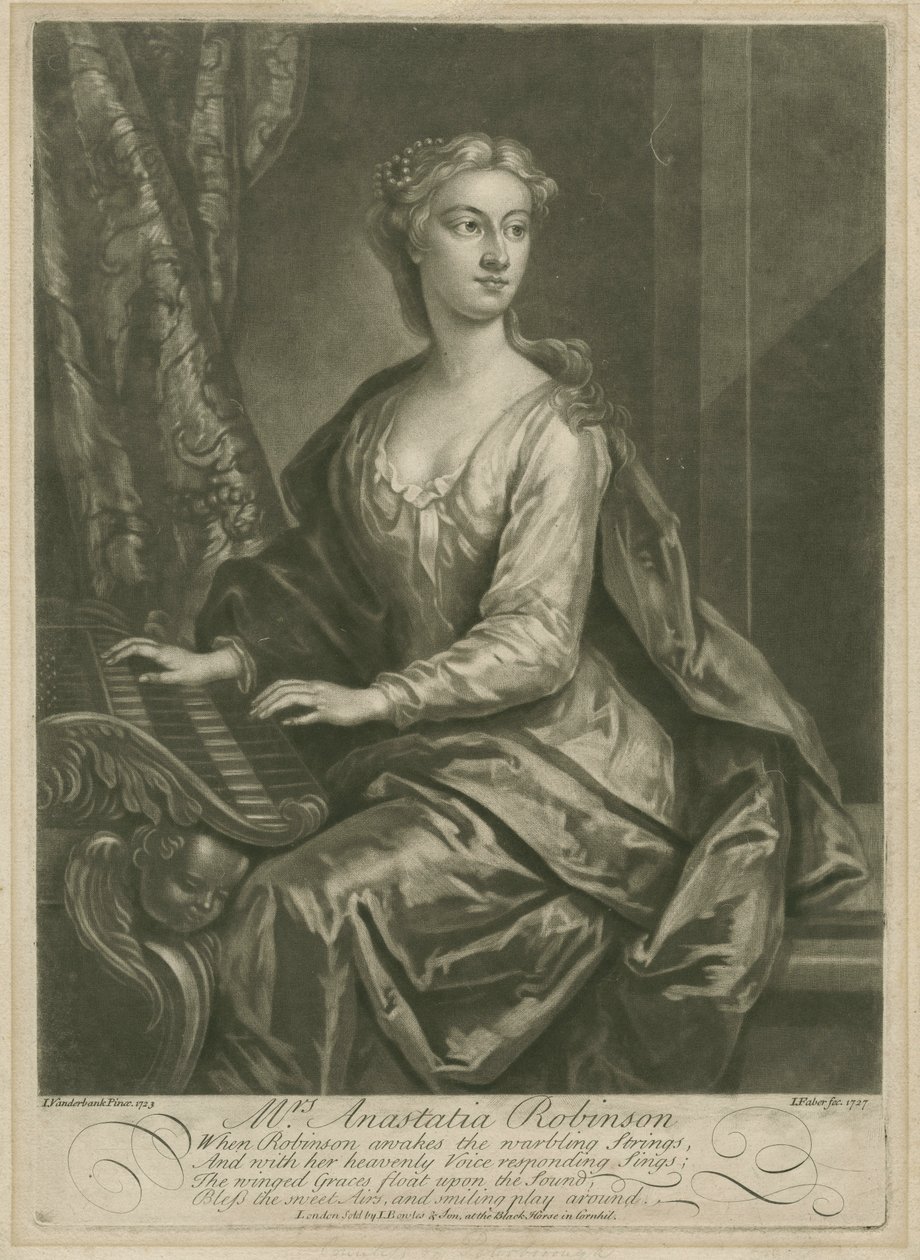 アナスタシアロビンソン夫人、ジョンファーバーザヤンガー（c.1695-1756）、1727（メゾティント）によって彫刻 作： ジョン・ヴァンダーバンク