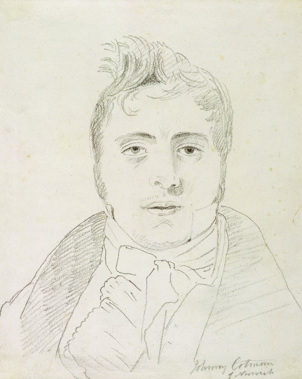 ジョン・セル・コットマン（1782-1842）、1810（紙に黒鉛） 作： ジョン・バーリー