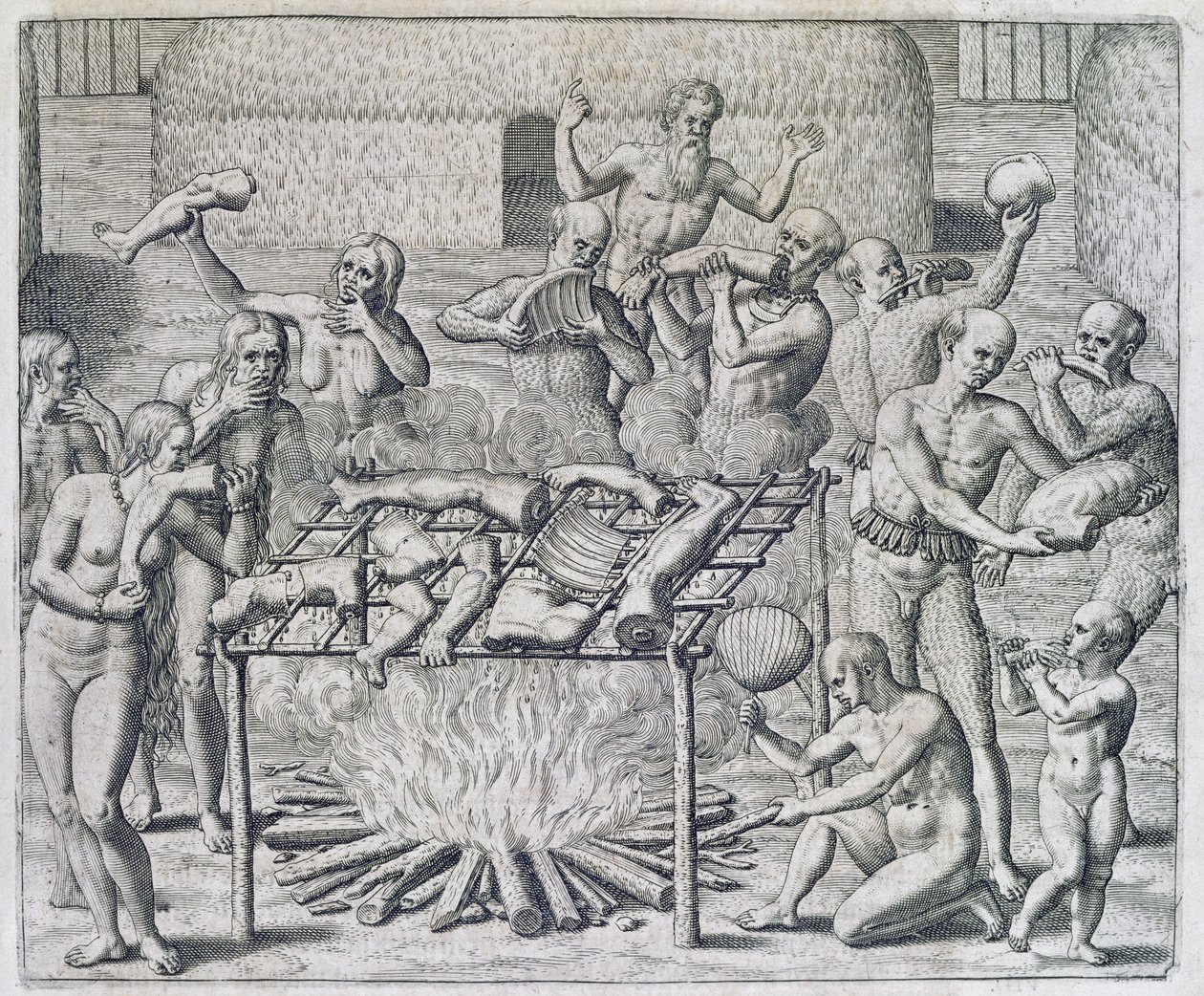 テオドール・ド・ブライ（1528-98）によって刻まれた人食いの饗宴 作： ジョンホワイト