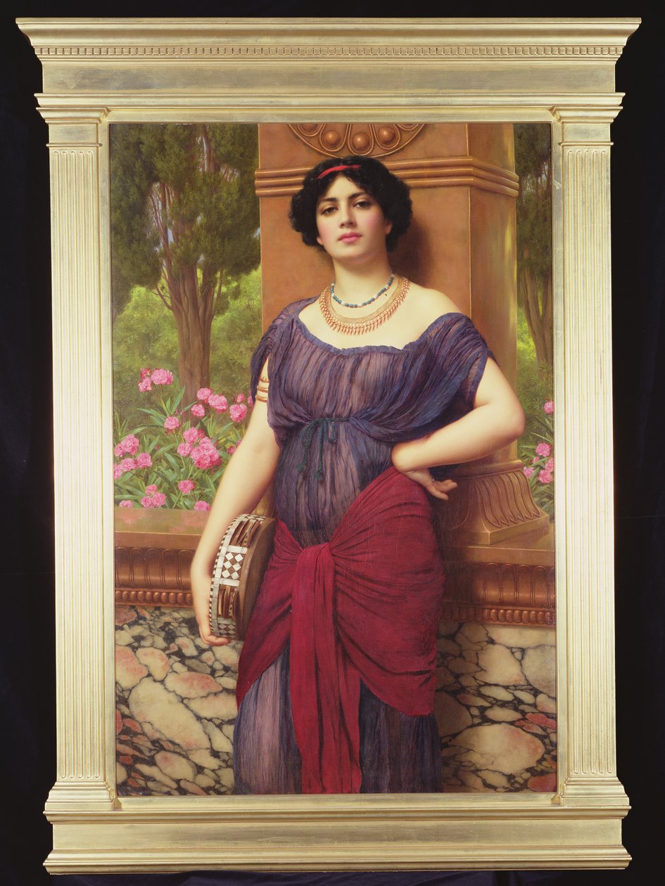 タンバリンガール、1906 作： ジョン・ウィリアム・ゴッドワード