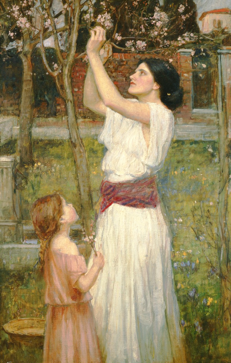 アーモンドの花、1916年頃 作： ジョン・ウィリアム・ウォーターハウス