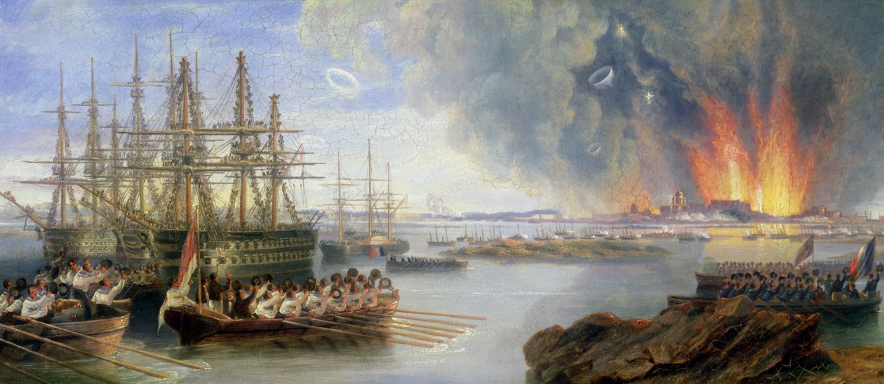 セバストポルの砲撃、1858 作： ジョン・ウィルソン・カーマイケル