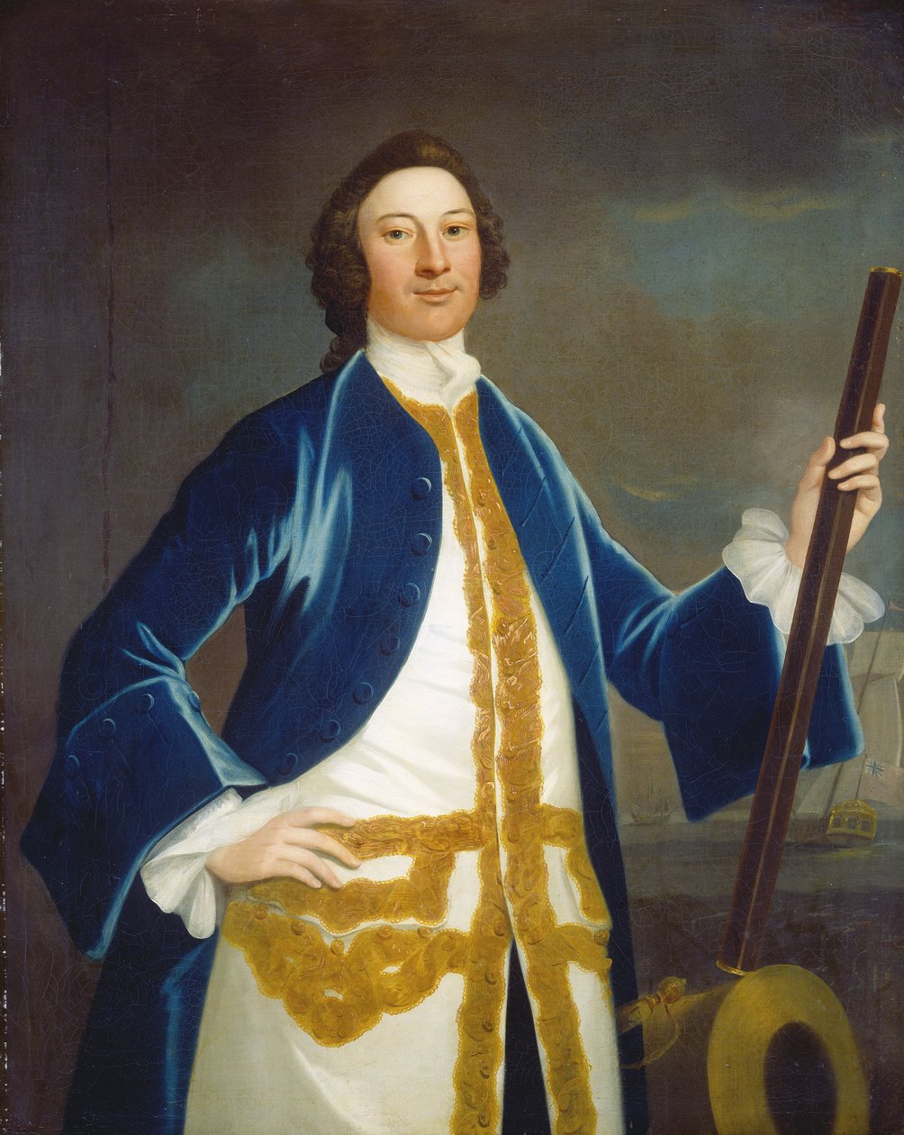 身元不明のイギリス海軍将校、1745年頃 作： ジョン・ウォラストン