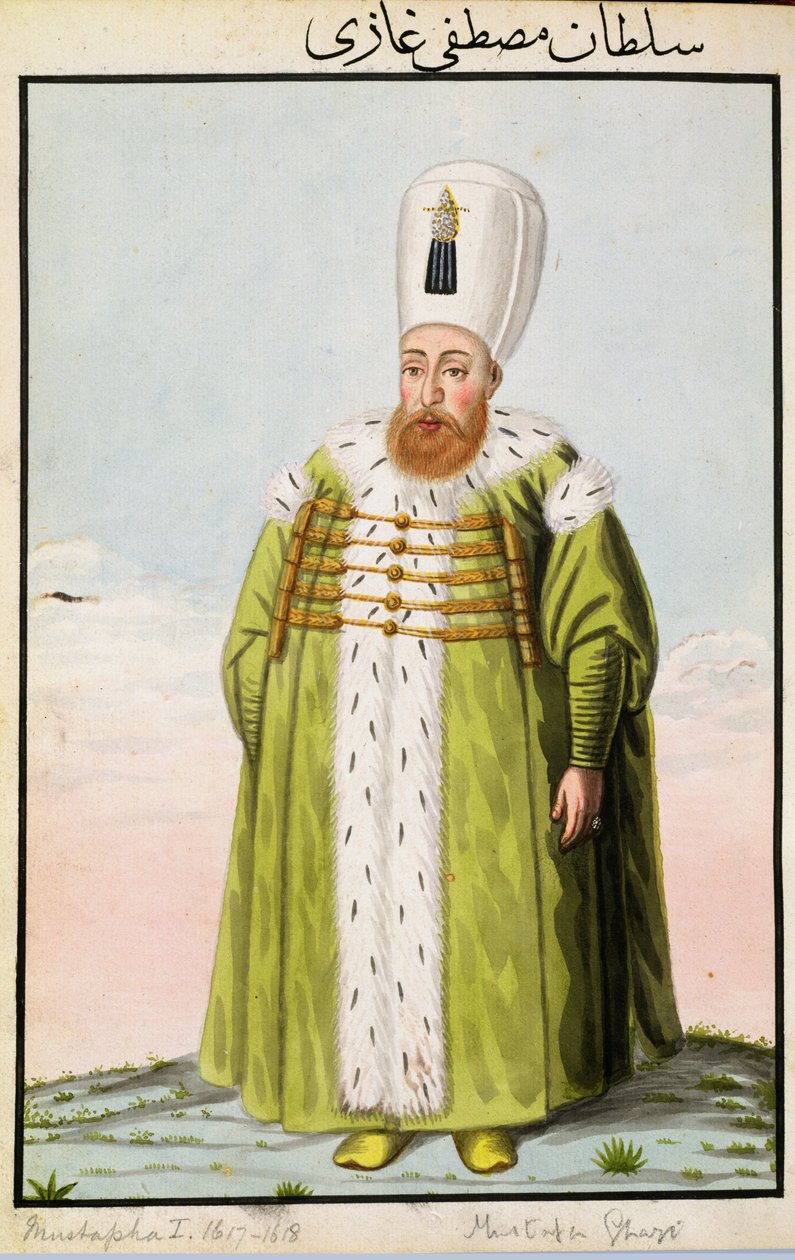 Mustapha I（1591-1639）Sultan 1617-18、1622-23、from a Series of Portraits of the Emperors of Turkey &39;、1808 作： ジョン・ヤング