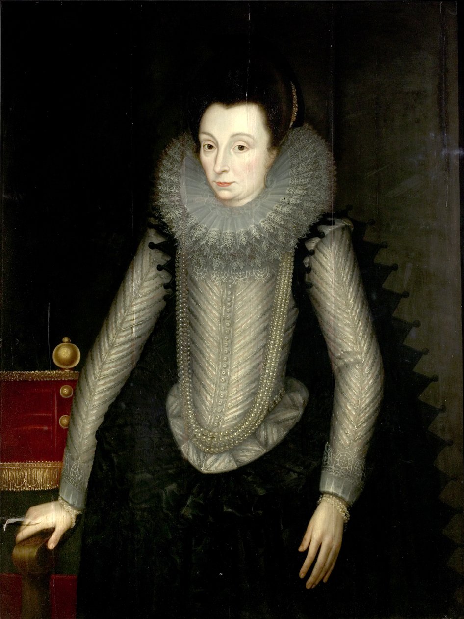 ノッティンガム伯爵夫人と呼ばれる女性の肖像画、1600-05 作： ジョン・デ、ヤング・クリッツ