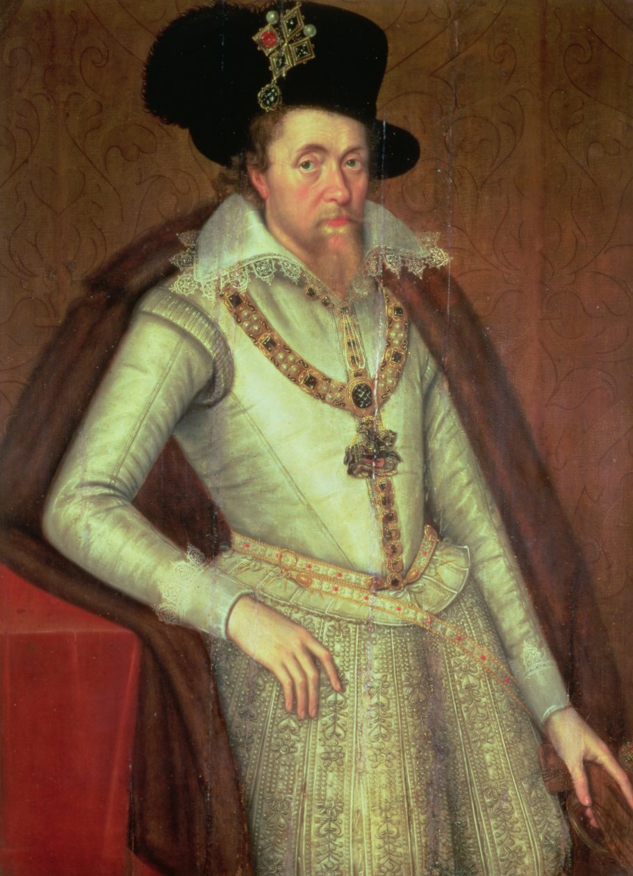 ジェームズI（1603-25）とスコットランドのVI（1567-1625） 作： ジョン・デ、ヤング・クリッツ