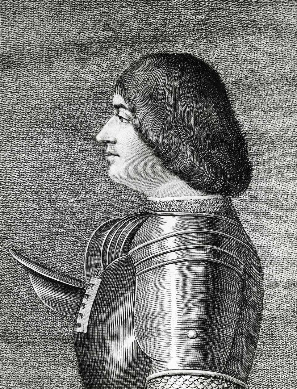 ミラノ公爵ルドヴィコ・スフォルツァ（イル・モーロ）の肖像（1452-1508年）、エングレーヴィング 作： ウォルターチャールズミルズ