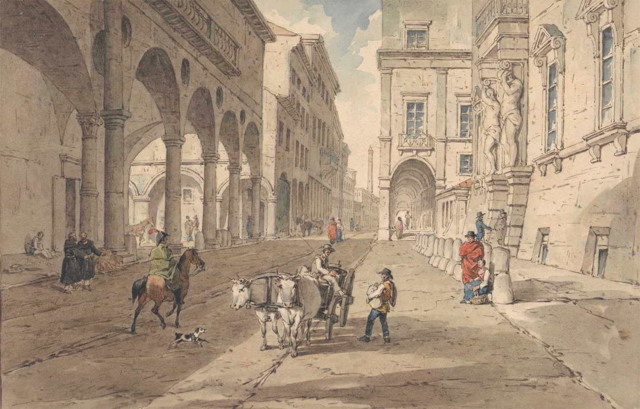 Bolonha, vista na Strada Maggiore 作： ジョン・オーガスタス・アトキンソン
