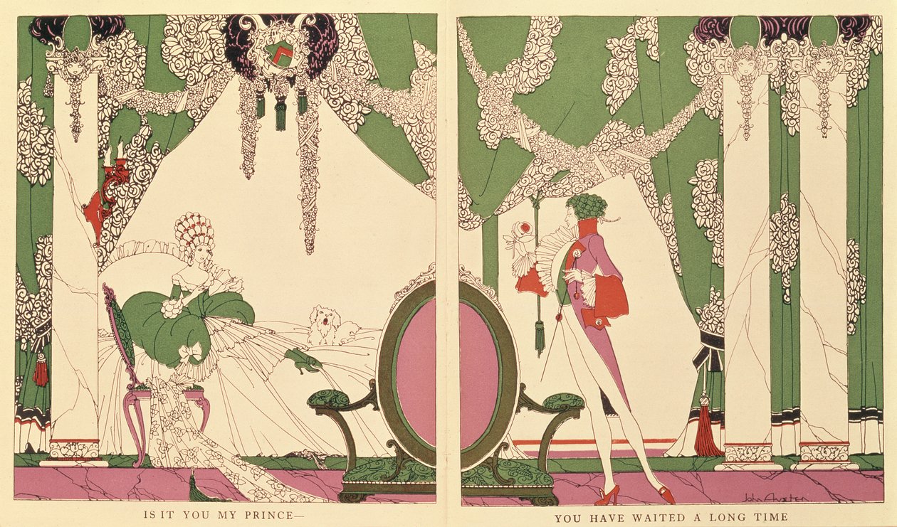 眠れる森の美女、Charles Perrault（1628-1703）による「Tales of Times Passed」のイラスト（1922年）（カラーリソ） 作： ジョン・オースティン