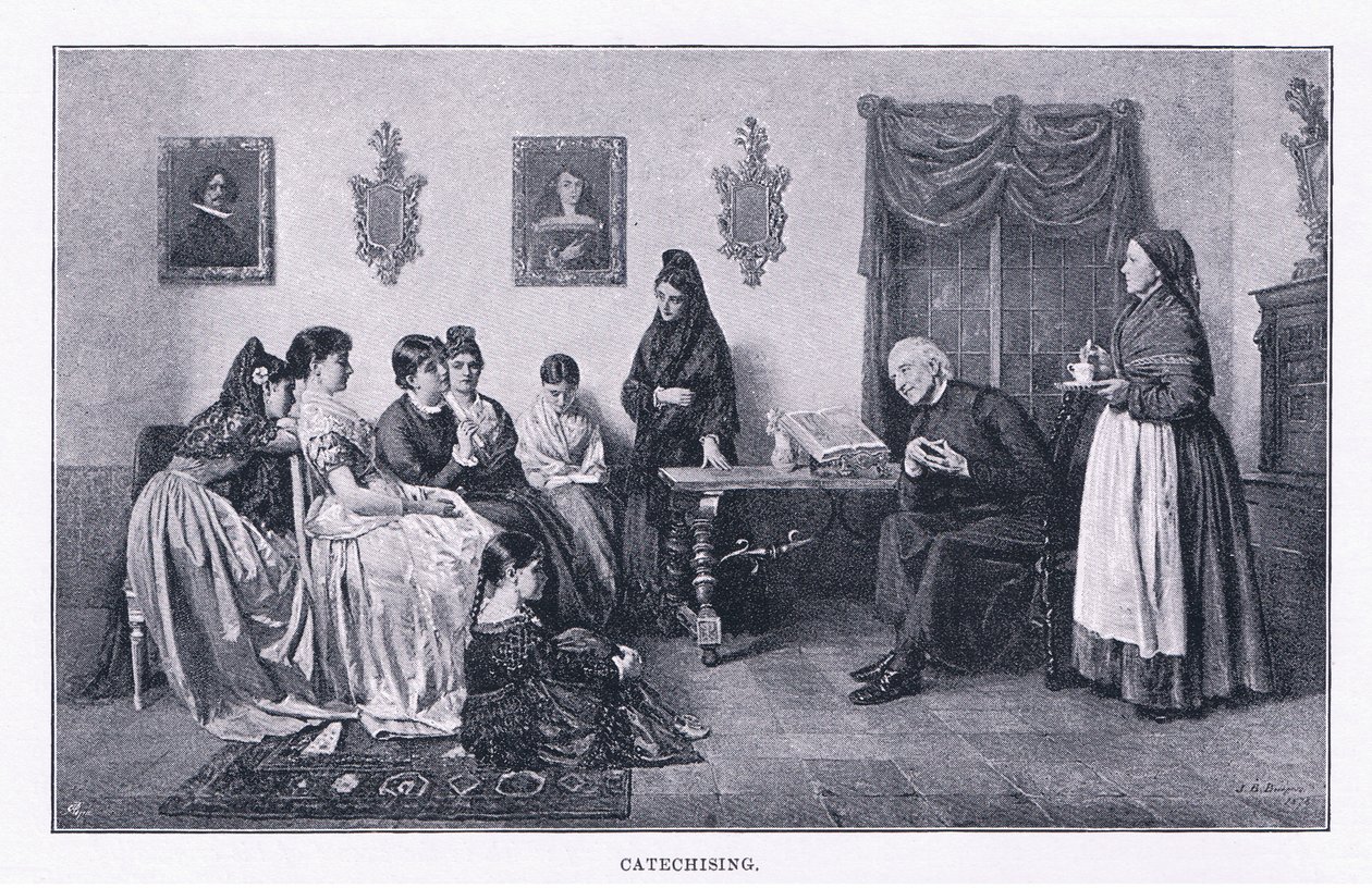 Catechising」（The Magazine of Art 1893, Cassell and Companyより 作： ジョン・バグノルド・バージェス