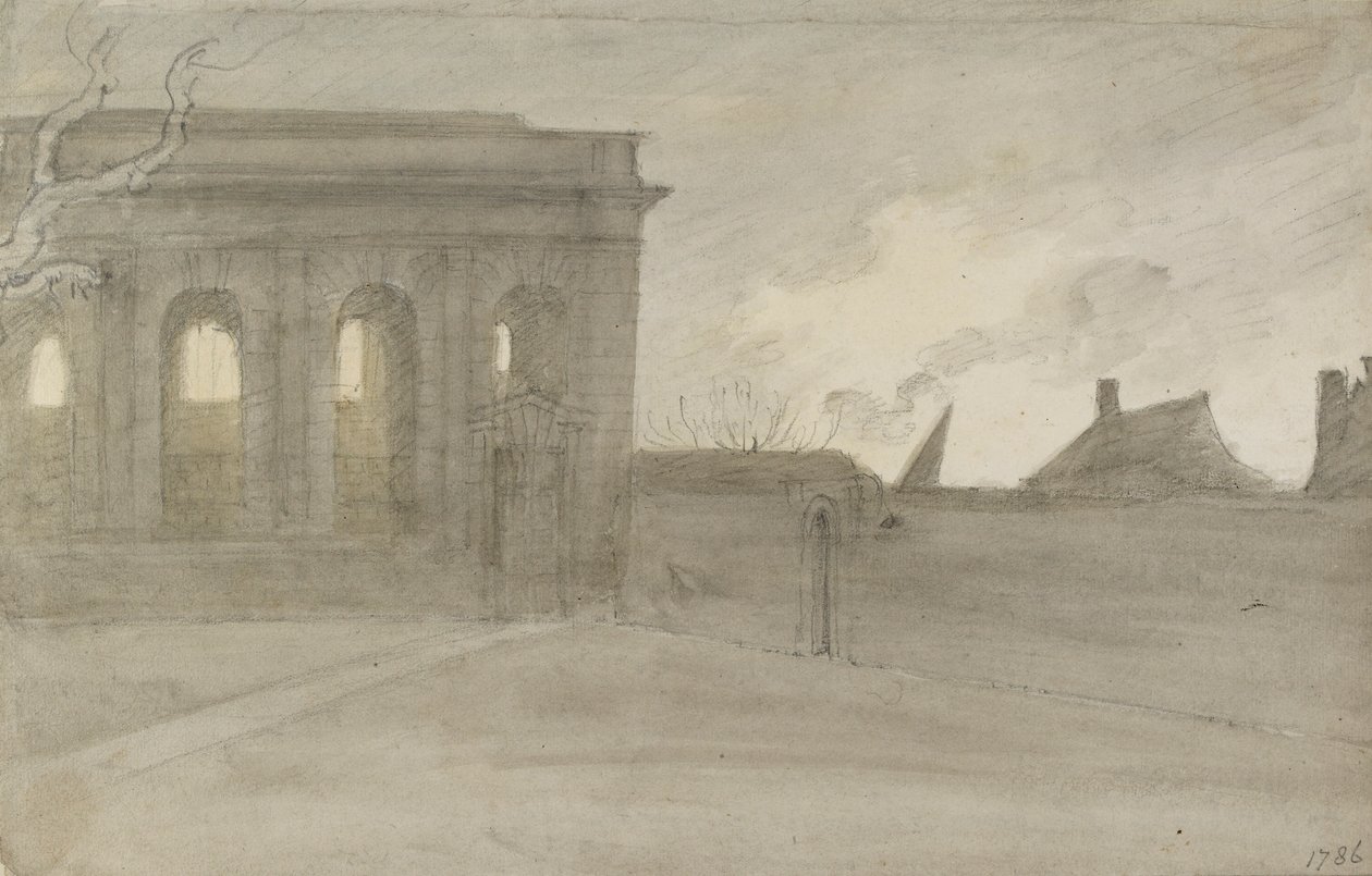 ペンブローク・カレッジ（Pembroke College.オクソン州、1786年11月9日 作： ジョン・バプティスト・マルチェア