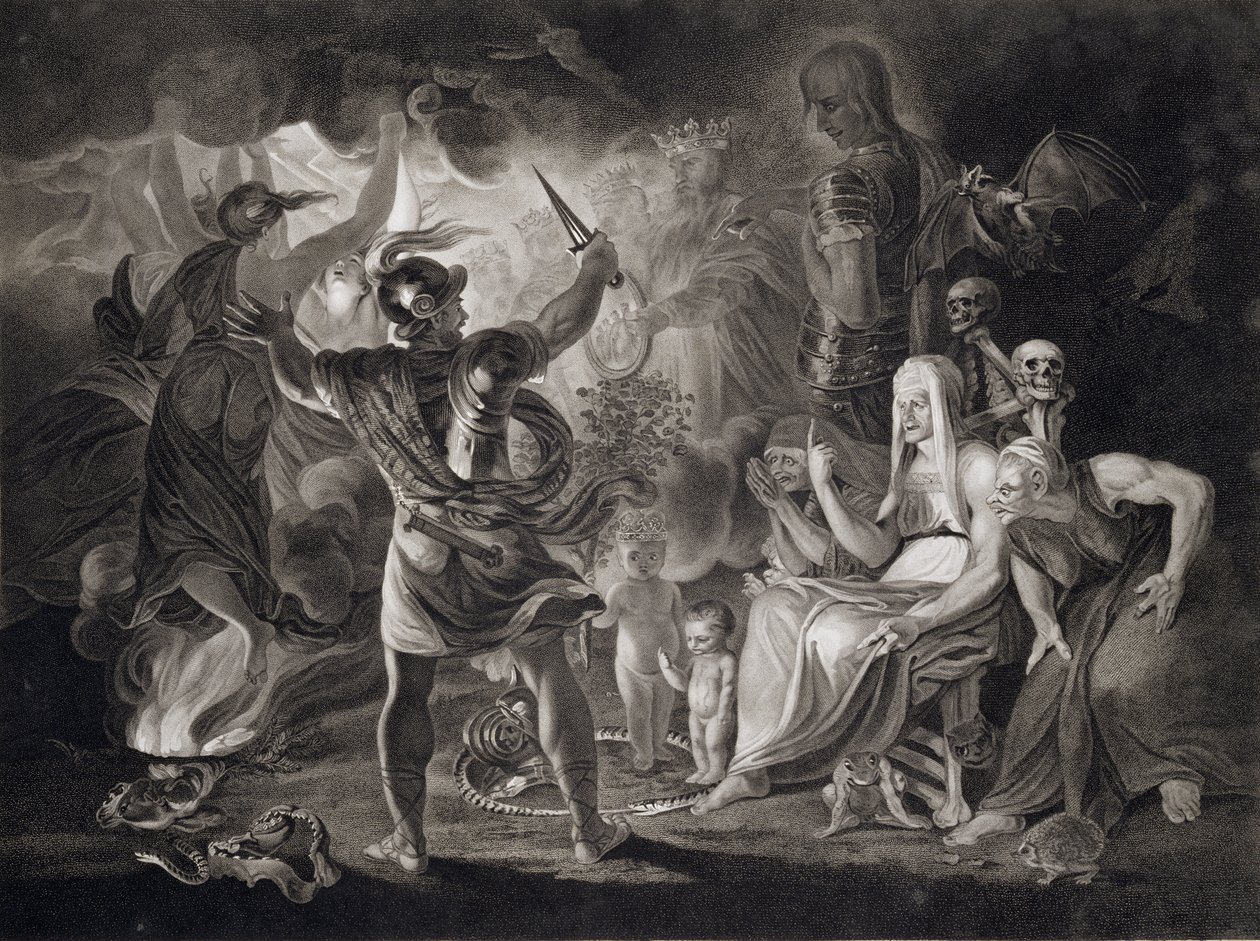 絵画です3 第4幕のマクベス、3人の魔女とヘカテ、ウィリアムシェイクスピア（1564