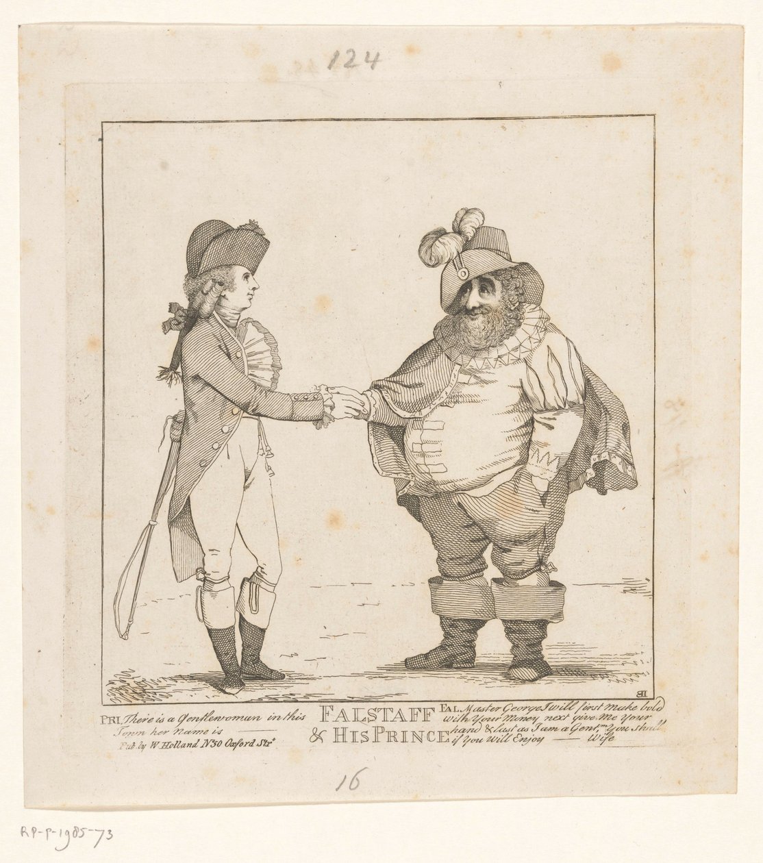 フォックスとプリンス オブ ウェールズ、1783 年 ファルスタッフと彼の王子 (オブジェクトのタイトル) 作： ジョン・ボイン