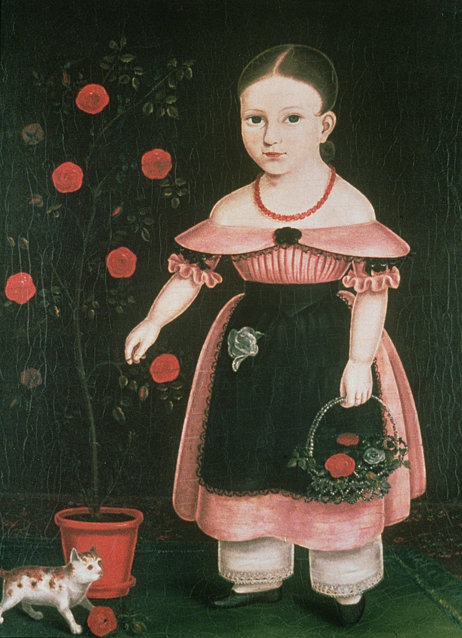 ラベンダーの少女、1840年頃 作： ジョン・ブラッドリー