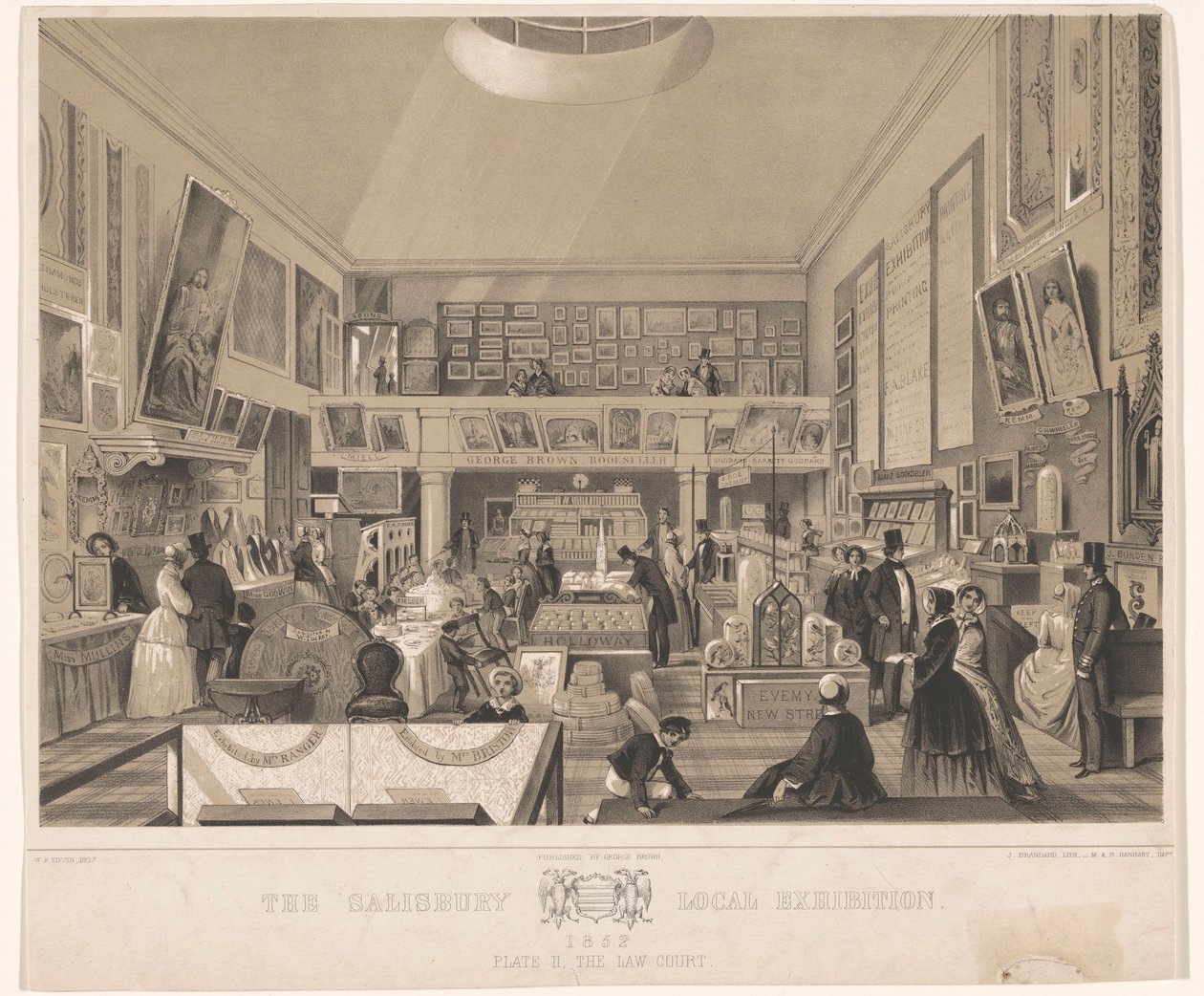 Interieur van de Law Court tijdens de Salisbury Local Exhibition、1852 The Salisbury Local Exhibition 1852. Plate II, the Law Court (オブジェクトのタイトル) 作： ジョン・ブランダード