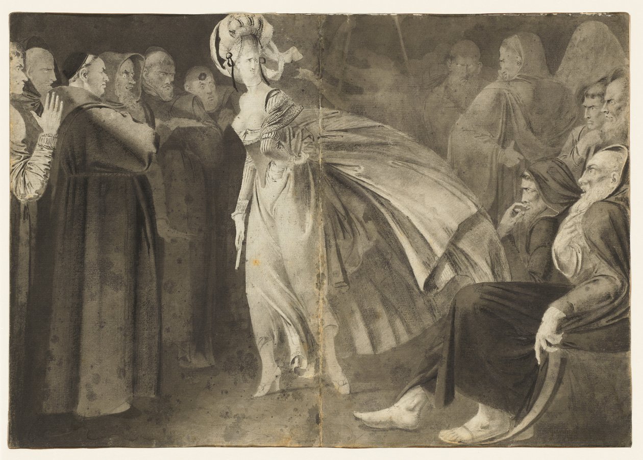 修道士の直腸の中で立っている女性c。 1770-1775。 作： ジョン・ブラウン
