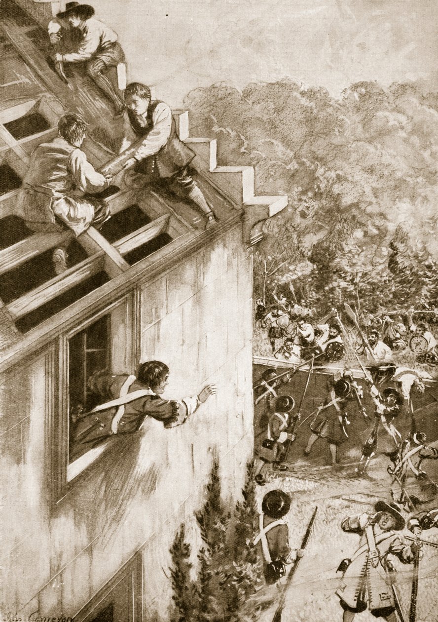 1689年8月21日のダンケルド襲撃事件（リトグラフ 作： ジョン・キャメロン