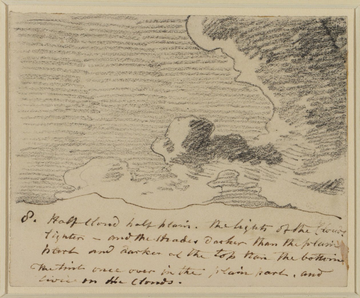 雲の研究（Alexander Cozens Engravings of Skyesの後）、c.1822-23（黒鉛紙） 作： ジョン・コンスタブル