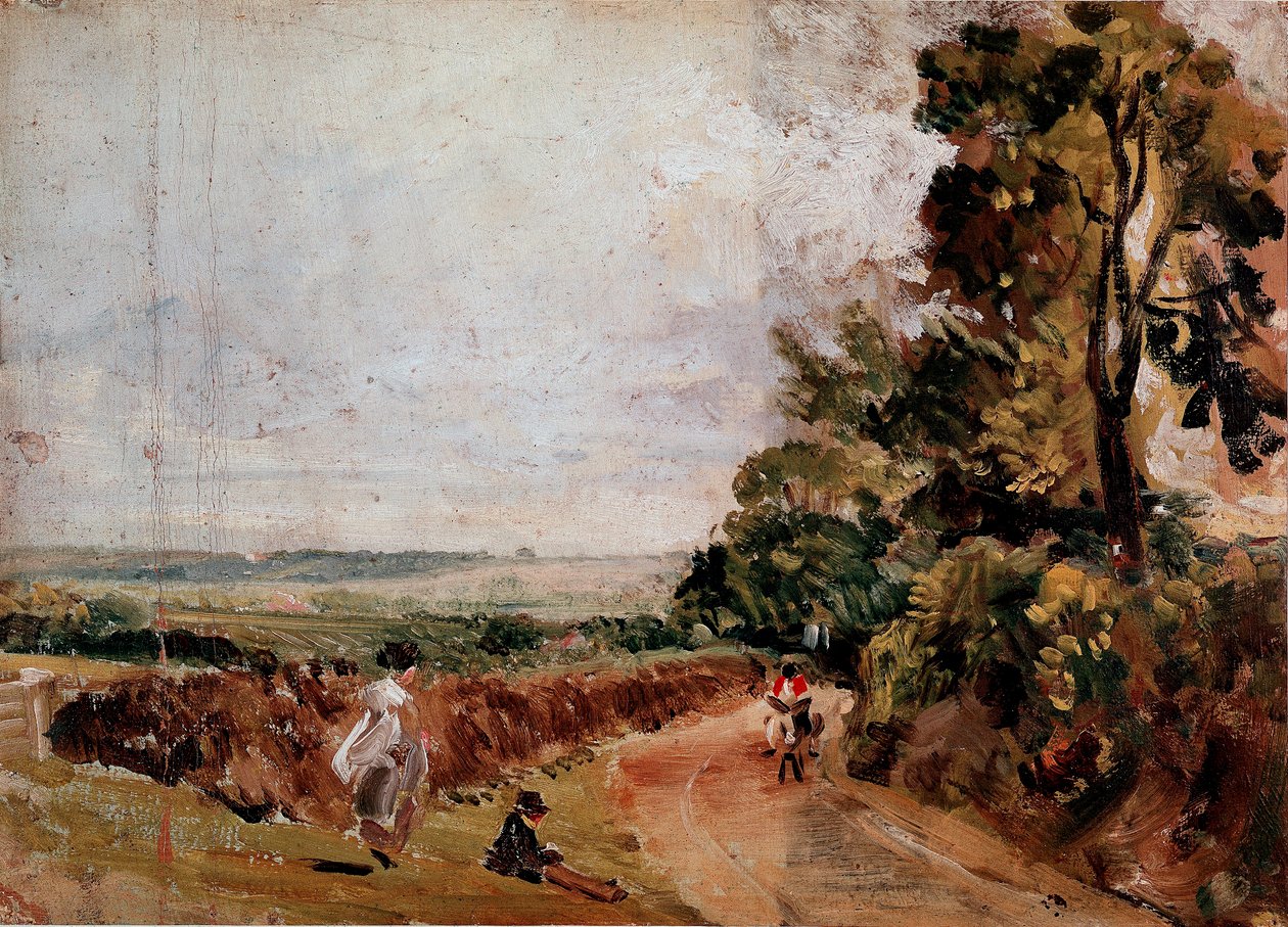 イースト・バーグホルトとフラットフォードの間のカントリー・ロード ジョン・コンスタブル（1776-1837）による絵画 1811年 約 Sun.24.2x33 cm ロンドン、ヴィクトリア・アンド・アルバート博物館 作： ジョン・コンスタブル