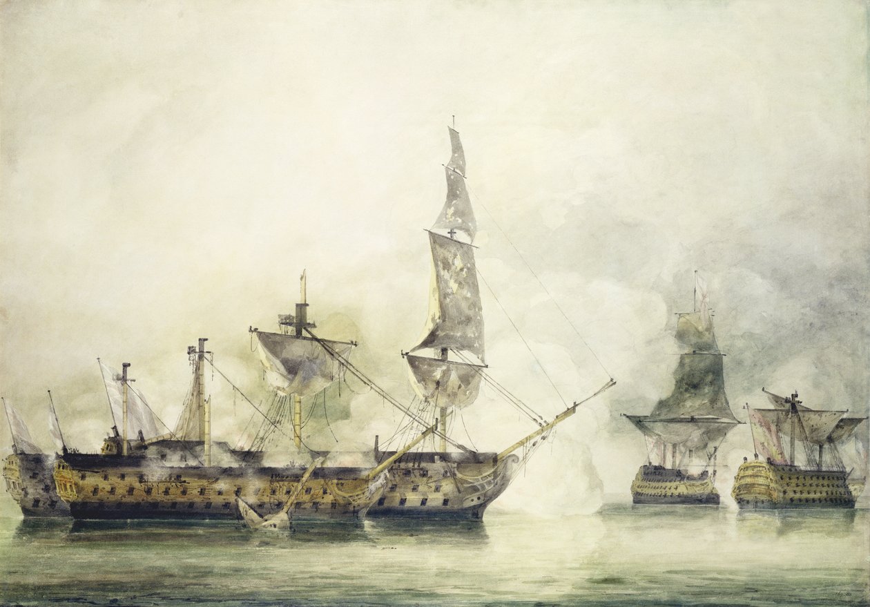 1805年のトラファルガーの戦いでのHMS勝利 作： ジョン・コンスタブル