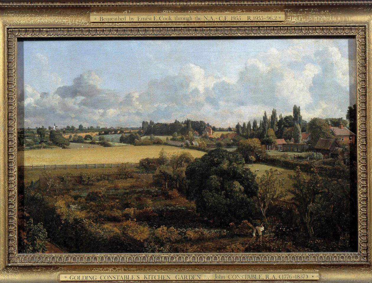 菜園と果樹園 コンスタブル イギリスの田園の風景。ジョン・コンスタブル（1776-1837）による絵画 1815年 イプスウィッチボロー・カウンシル・ミュージアム 作： ジョン・コンスタブル