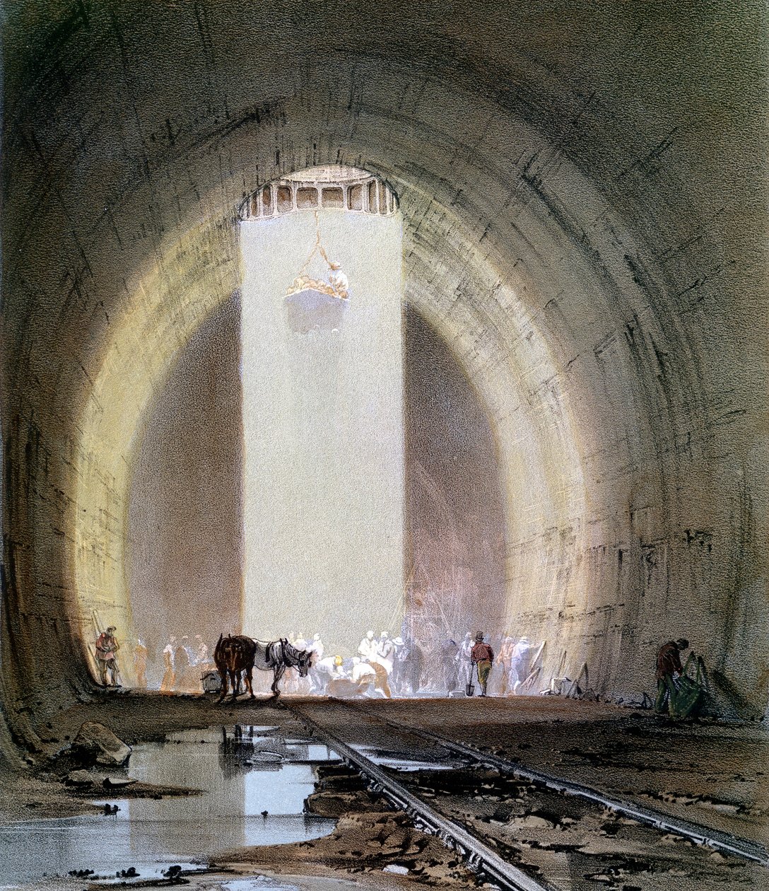 1839年7月8日、ロンドン＆バーミンガム鉄道のキルスビートンネルの建設 作： ジョンクックボーン
