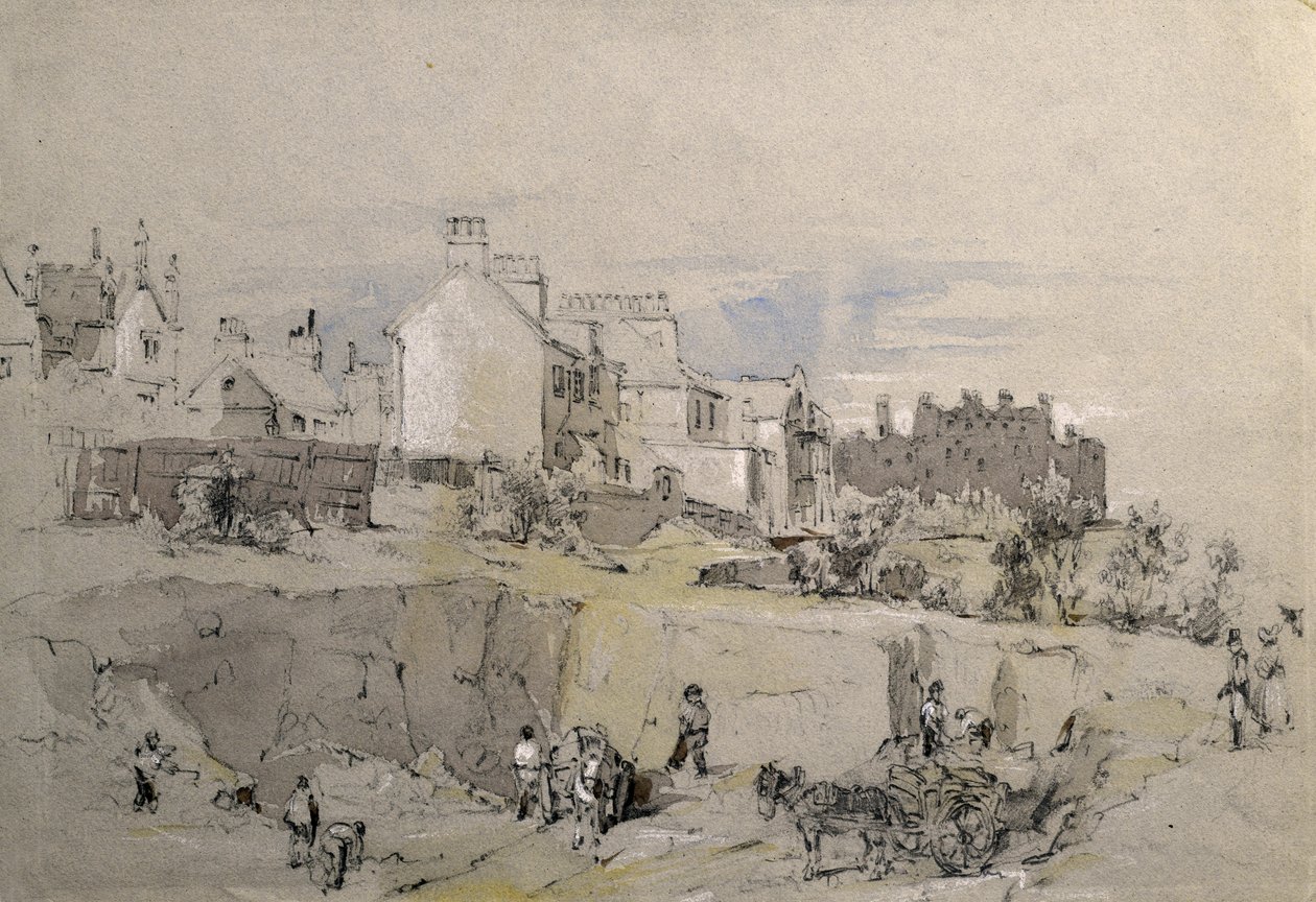 パークストリート、カムデンタウン、1836〜39年頃（鉛筆画） 作： ジョンクックボーン