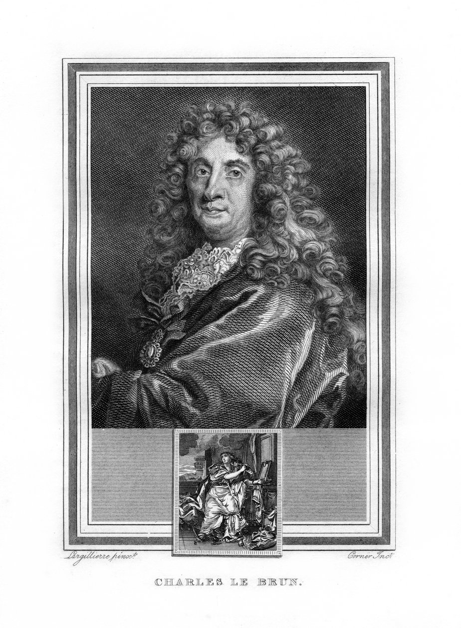 シャルルルブラン、フランスのバロック時代の画家、1825年。 作： ジョン・コーナー