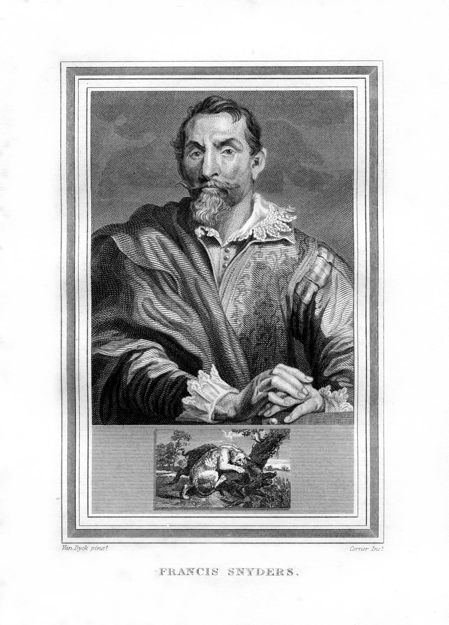 Frans Snyders、フランドルバロック時代の画家、1825年。 作： ジョン・コーナー