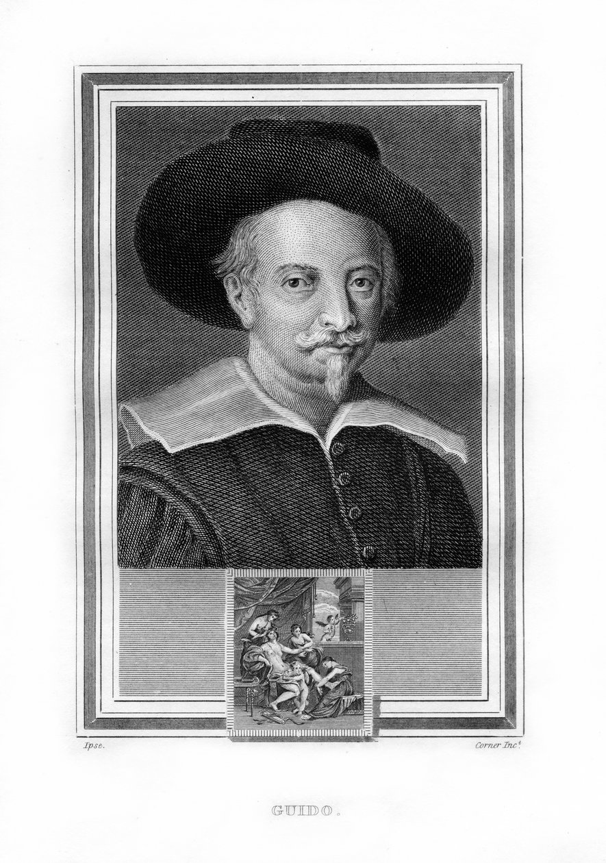 グイドレーニ、イタリアのバロック時代の画家、1825年。 作： ジョン・コーナー