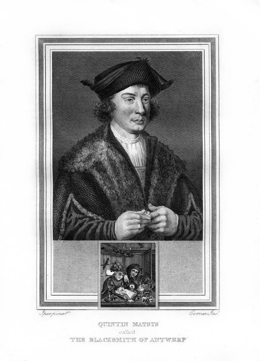 1825年のフランダースの伝統の画家、クエンティンマティス。 作： ジョン・コーナー
