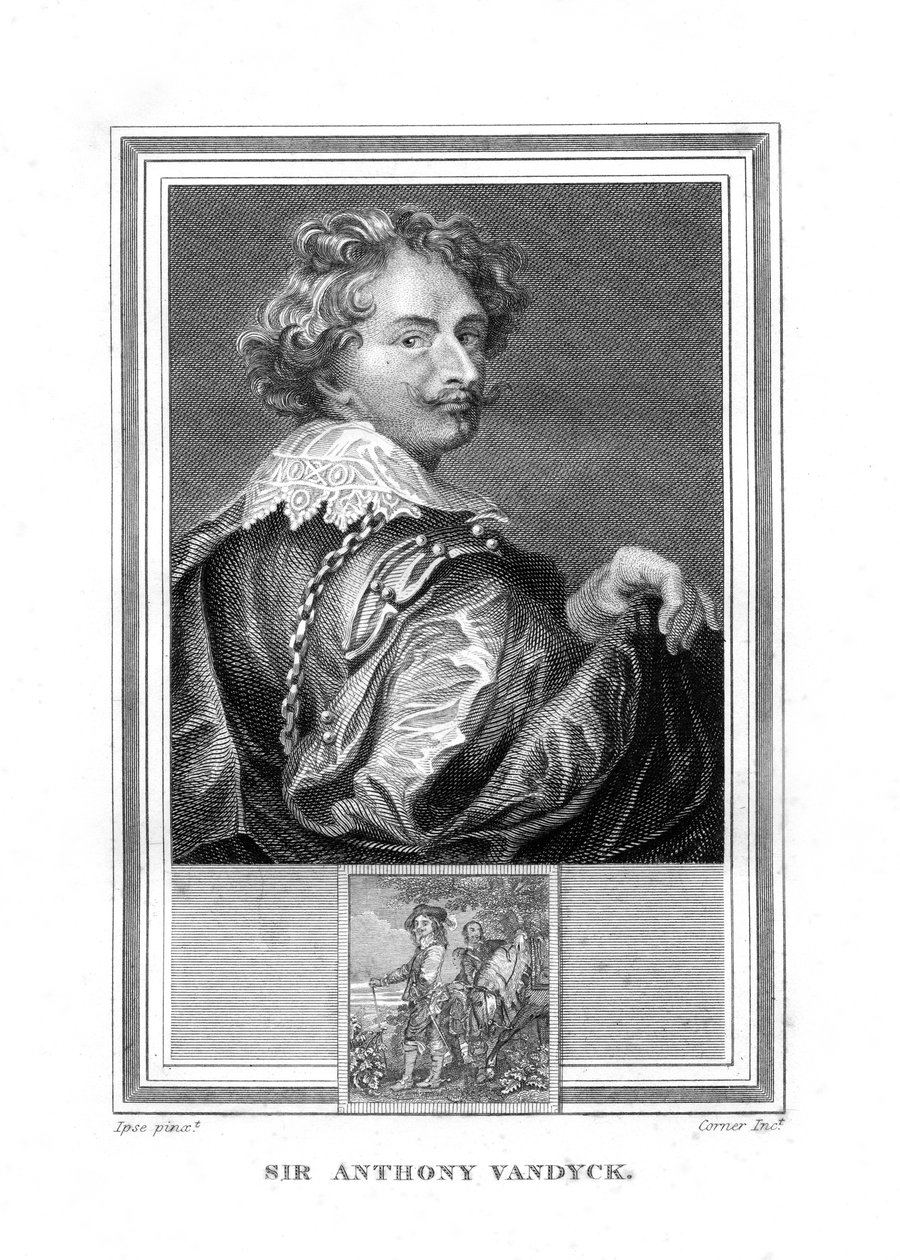 アンソニー・アントン・ファン・ダイク卿、1599-1641年、フランドルの画家、1825年。 作： ジョン・コーナー