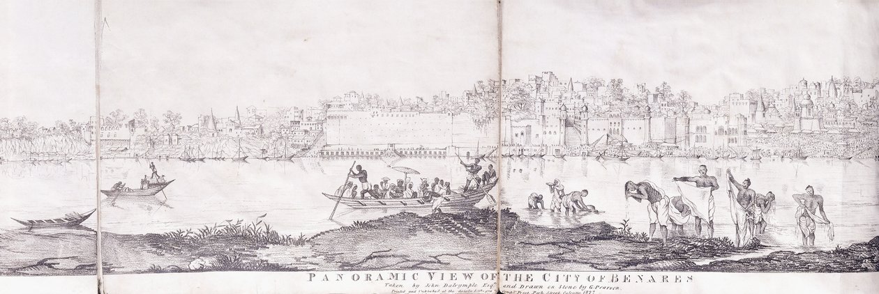ベナレス市のパノラマビュー、1827年 作： ジョン・ダルリンプル